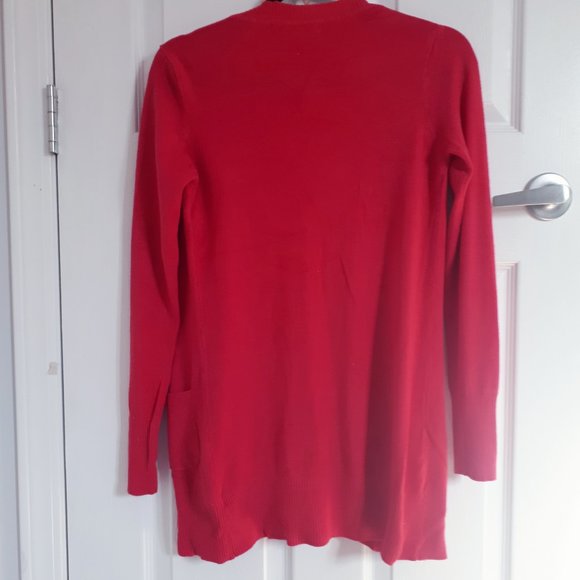 Costa Blanca Long Coral Red Cardigan - Picture 5 of 7